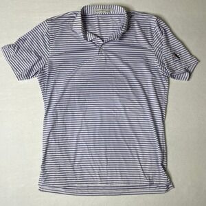 Holderness & Bourne Golf Polo Shirt Mens Large Striped Bird Logo Short‎ Sleeve